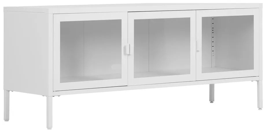 Biała metalowa szafka pod TV 130x55 cm Brisbane – House Nordic