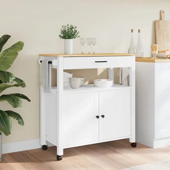 Biały wózek kuchenny z blokadą kółek C7-C24