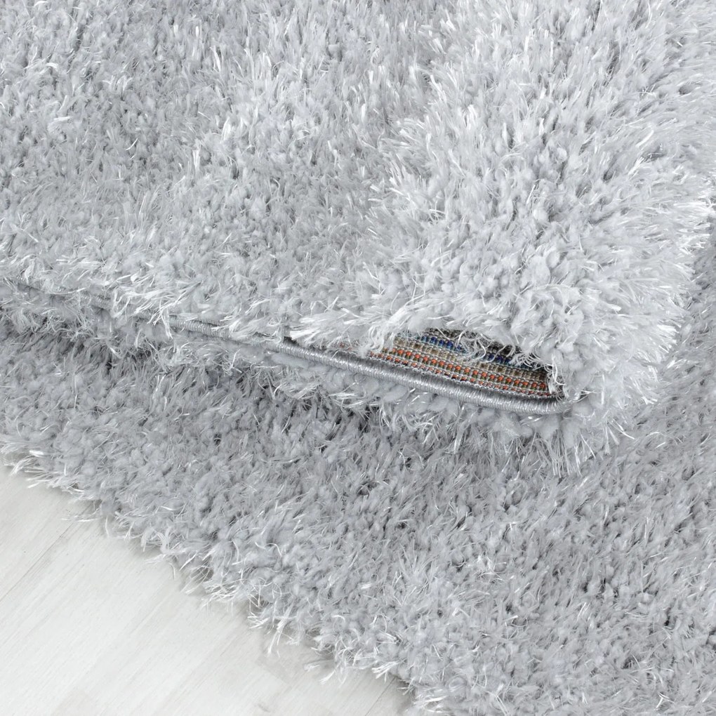 Dywan shaggy poliestrowy Brilliant srebrny 80 cmx 250 cm