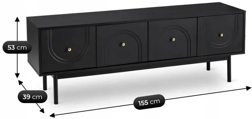 Czarna stylowa szafka RTV T7-Z65
