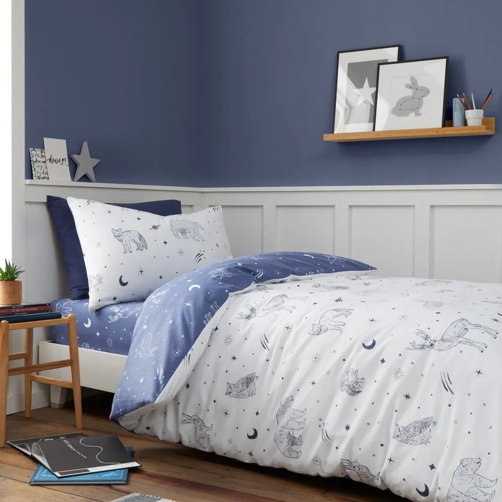 Flanelowa pościel dziecięca jednoosobowa 135x200 cm Starlight Animals – Bianca