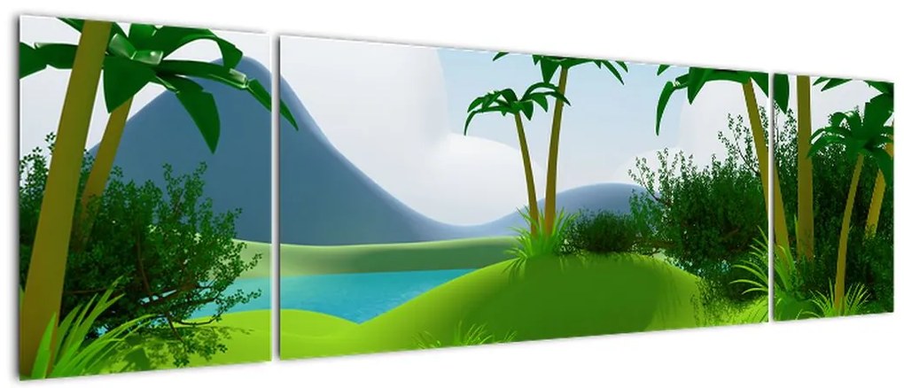 Obraz - Jeziora w dżungli (170x50 cm)
