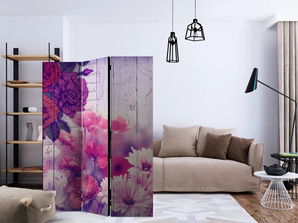 Parawan akustyczny Kwiaty 135x172 cm 3-częściowy wielokolorowy ARTGEIST B