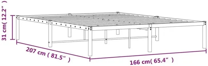 Białe metalowe minimalistyczne łóżko 160x200 cm - Tresto