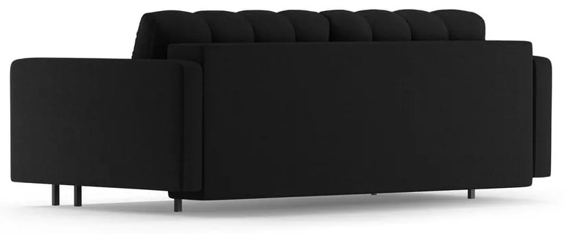 Czarna rozkładana sofa ze schowkiem 222 cm Bali – Cosmopolitan Design