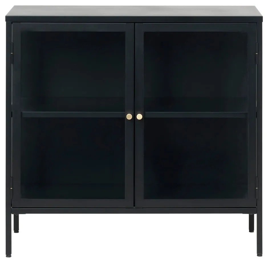 Czarna metalowa witryna 90x85 cm Carmel – Unique Furniture