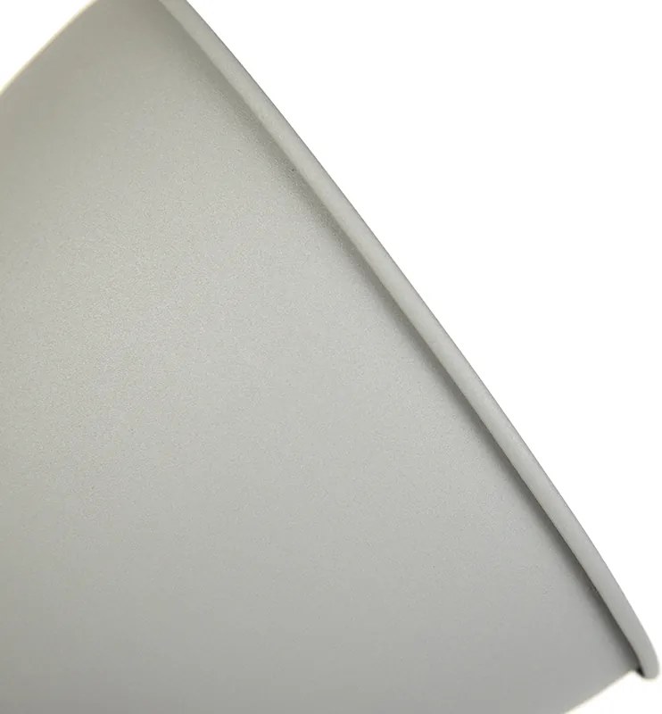 Lampa podłogowa w stylu industrialnym na drewnianym trójnogu z szarym kloszem - Laos