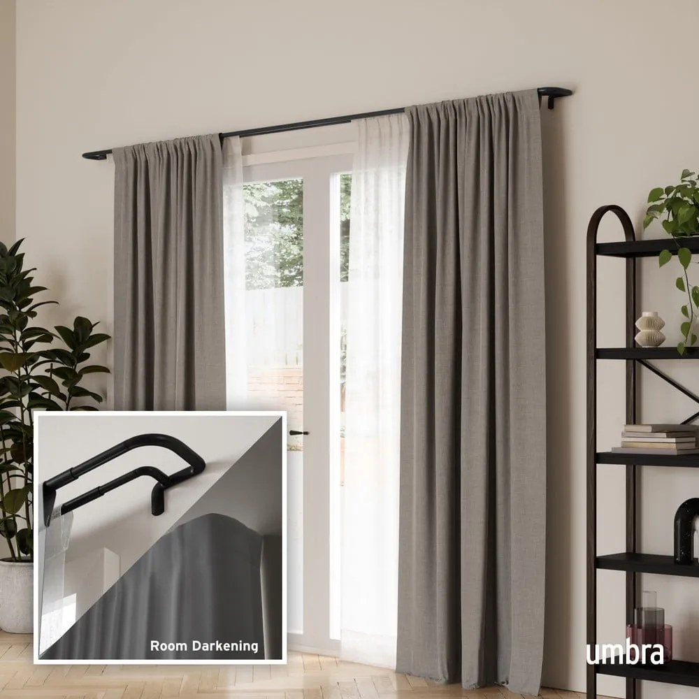 Stalowy regulowany podwójny karnisz 168 - 365 cm Twilight – Umbra