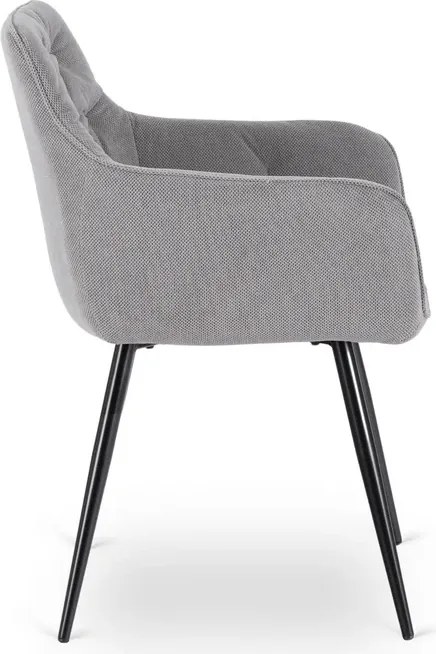 Krzesło Tapicerowane do Salonu MODESTO Szare Nowoczesne Loft