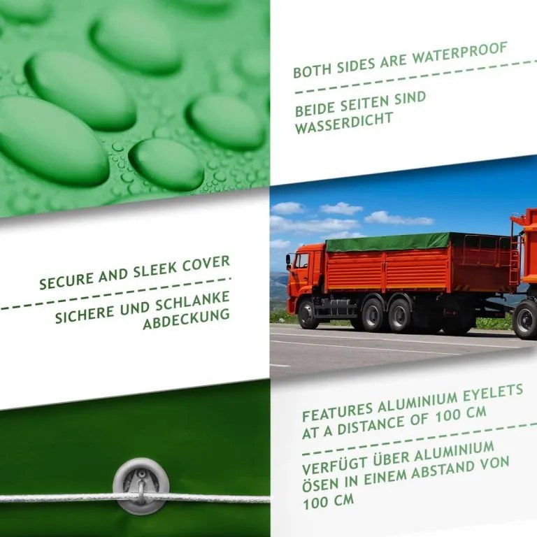 JAGO Plandeka 650 g/m², aluminiowe oczka, zielona, 5 x 6