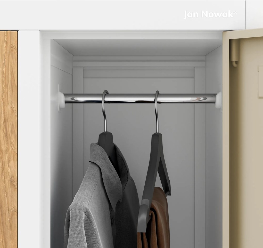 Szafka BHP ubraniowa biała/złoty dąb: Eco Design 10-drzwiowa BARTEK