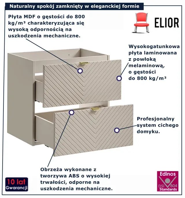 Kaszmirowa szafka pod umywalkę z szufladami B6-S02