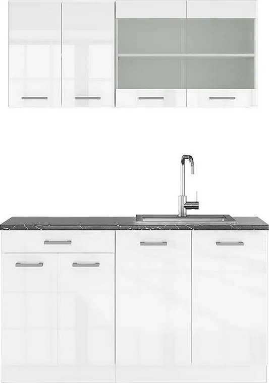 Pojedyncza kuchnia biały wysoki połysk/biały 140x60x81.6 r-line