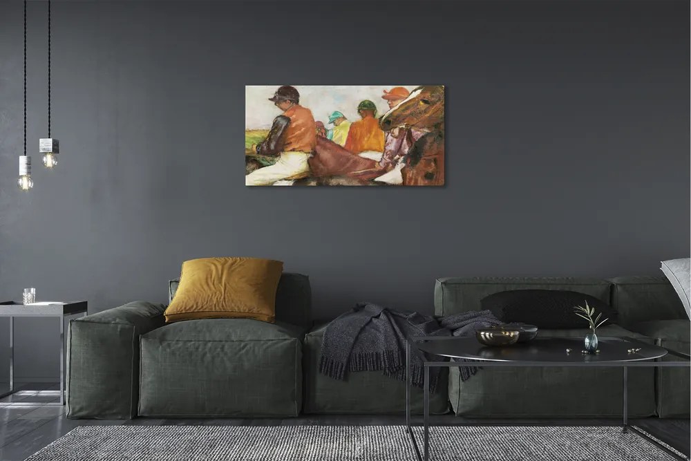 Obraz drukowany na płótnie Dżokeje - Edgar Degas