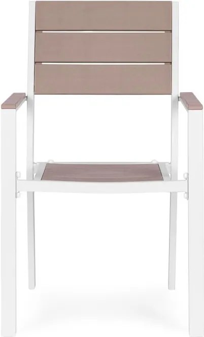 Krzesła ogrodowe Caprila - zestaw 2 szt. na taras i balkon, kolor biało-beżowy