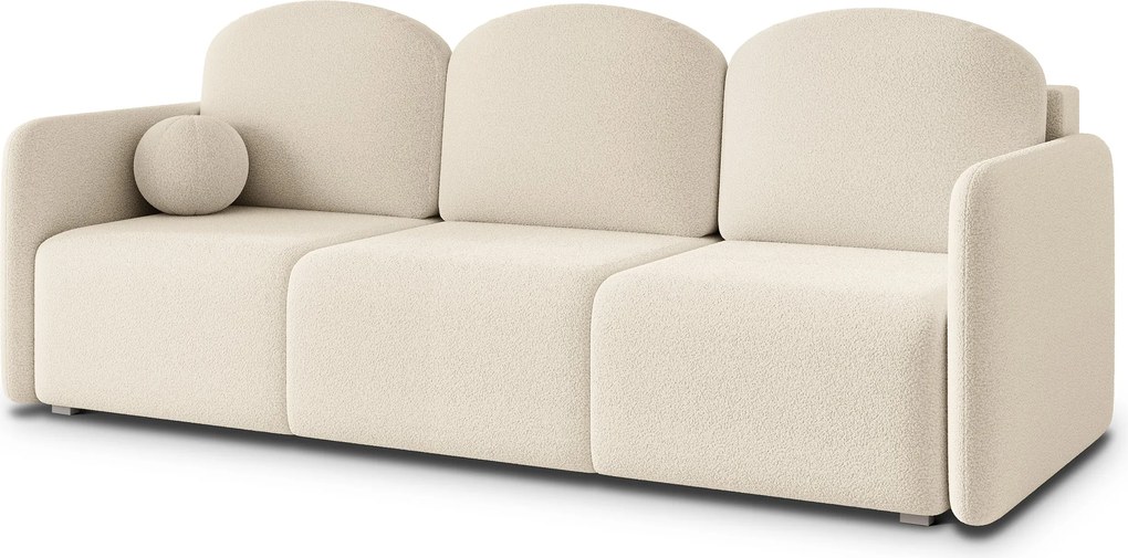 Masseno Sofa SUVI III z funkcją spania i pojemnikiem na pościel, Rozkładana sofa - Kremowy, QUELLE 02