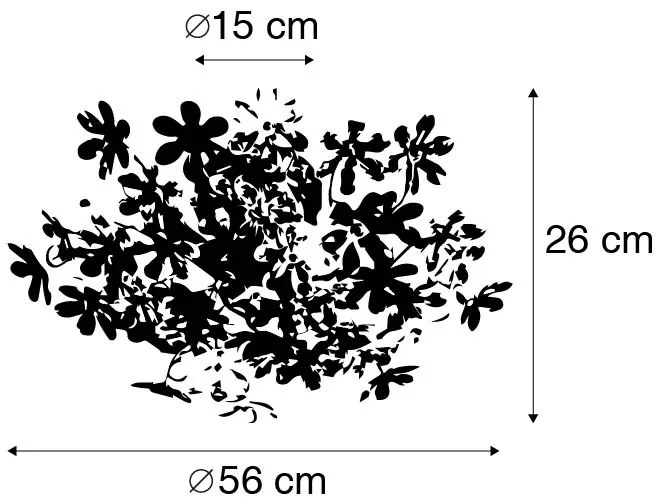 Lampa sufitowa chromowana z wielokolorowymi plastikowymi kwiatami 56 cm - Fiore Nowoczesny Oswietlenie wewnetrzne