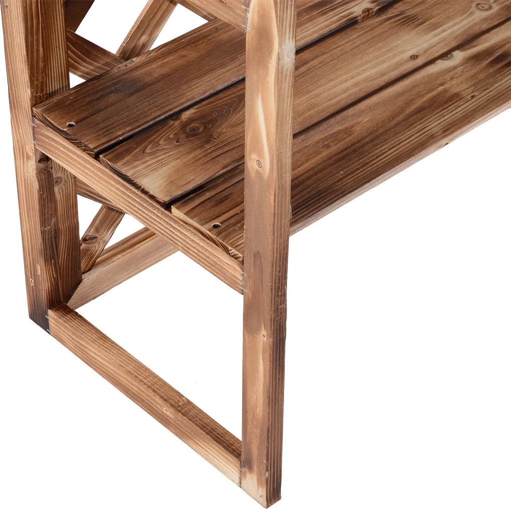 Outsunny stojak na kwiaty drewniany 3 piętra jodła półka na rośliny ławka na kwiaty stabilna i dekoracyjna | Aosom PL