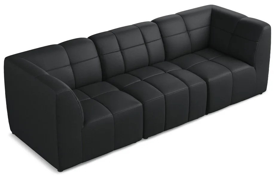 Czarna sofa z imitacji skóry 255 cm Aloha – Makamii