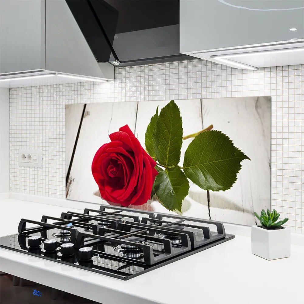 Panel Szklany Klasyczna Czerwona Róża