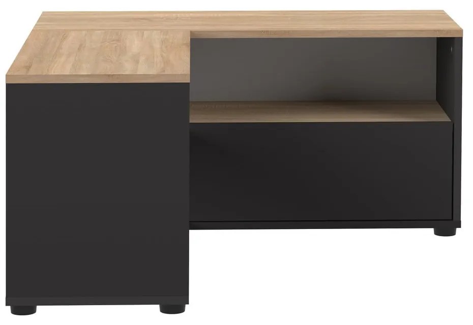Czarna szafka pod TV w dekorze dębu 90x45 cm Angle – TemaHome