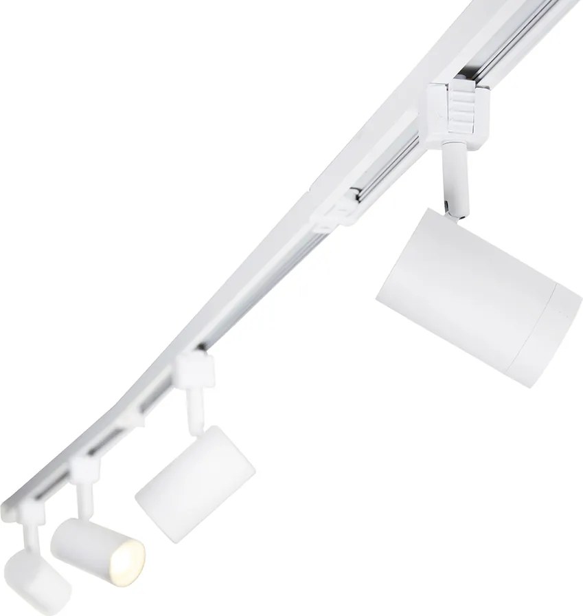 Nowoczesny 1-fazowy system oświetlenia szynowego z 15 reflektorami biały - Iconic Jeana