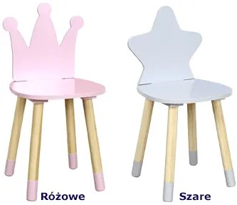 Szare krzesło dziecięce gwiazda - Rakel