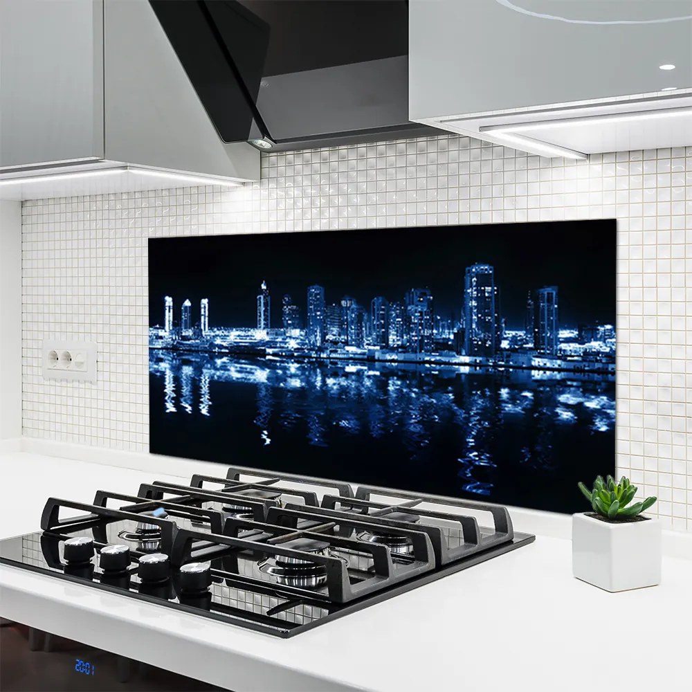 Panel Szklany do Kuchni Panorama Nowoczesnej Metropolii