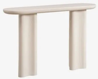 Konsola Owalna Do Przedpokoju 120x35 Cm Z Mdf Breoniz Kremowa Tapioca - Sklum