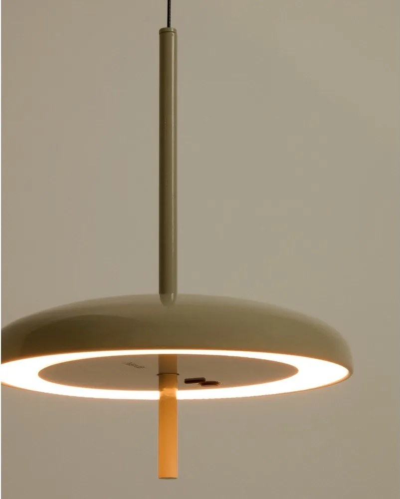 Jasnoszara lampa sufitowa LED ze ściemniaczem z metalowym kloszem ø 16 cm Porte – Kave Home