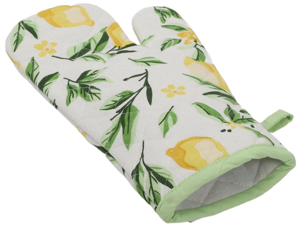 Rękawica kuchenna z bawełny LEMONY, wzór w cytryny