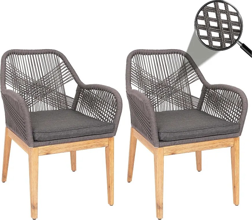 Krzesło ogrodowe MCW-H56b (zestaw 2 sztuk),  poduszki szary antracyt