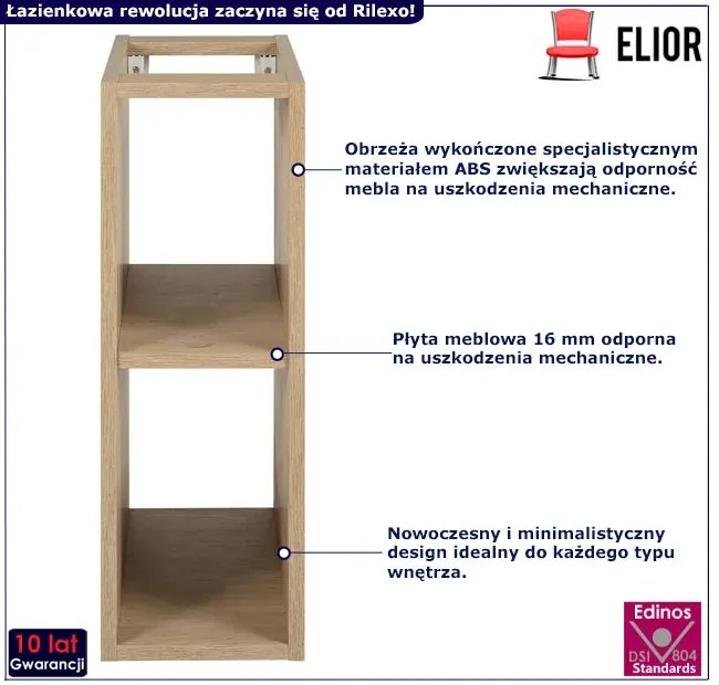 Wisząca wąska szafka łazienkowa jasny dąb D1-C99