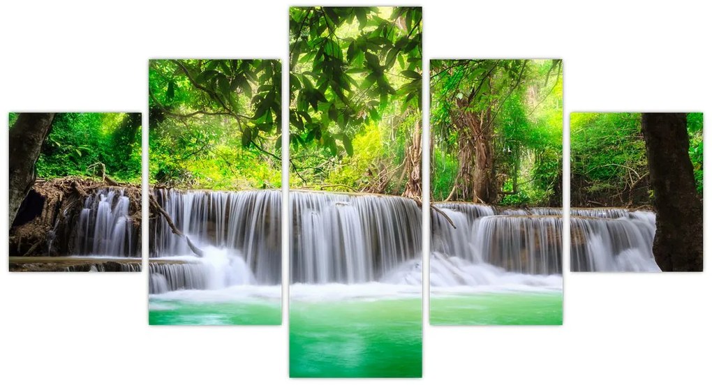 Obraz wodospadu w Kanchanaburi, Tajlandia (125x70 cm)