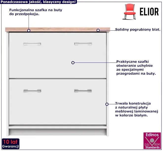Biała szafka na buty - Ontario 17X
