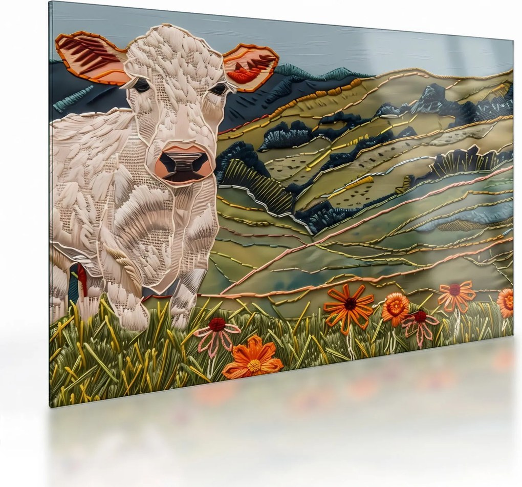 Obraz na szkle - Imitacja dzianego motywu (70x50 cm)