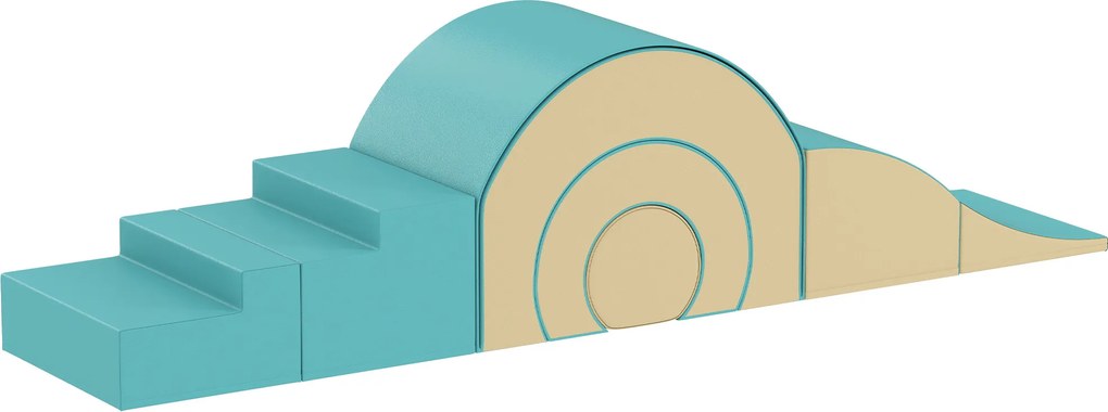 AIYAPLAY 5-częściowy zestaw miękkich bloków dla niemowląt i małych dzieci, pianka, sztuczna skóra, 5 kreatywnych form, zestaw do wspinaczki wewnętrznej, raczkowania, zabawy, zielony