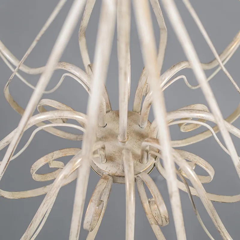 Kandelabr beżowy 60 cm z brązowymi kloszami - Giuseppe