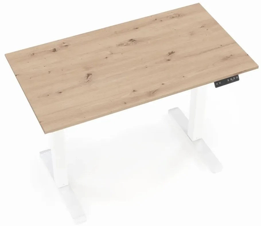 Biurko B53 białe/dąb artisan z regulacją wysokości HALMAR