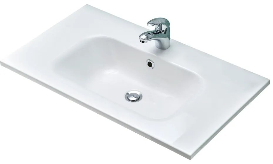 Biała umywalka bez baterii z kompozytu mineralnego 2x46 cm Quickset 393 – Pelipal