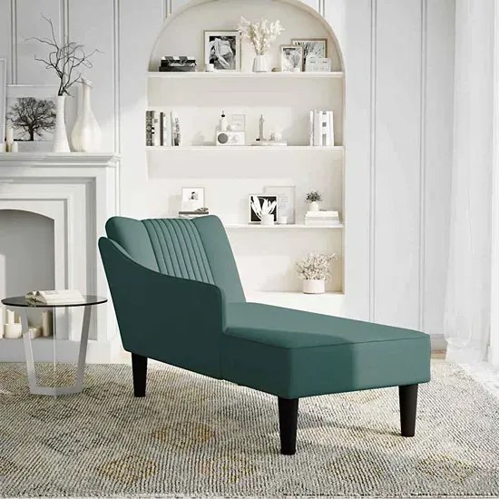 Zielony aksamitny szezlong z pikowanym oparciem Z5-G47