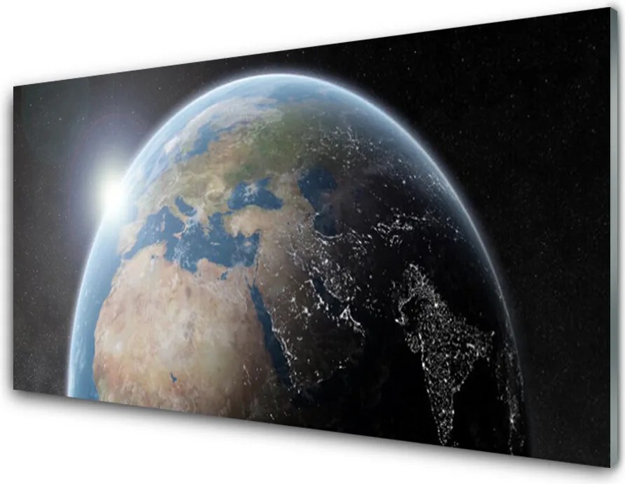 Panel Szklany Błękitna Planeta w Kosmosie