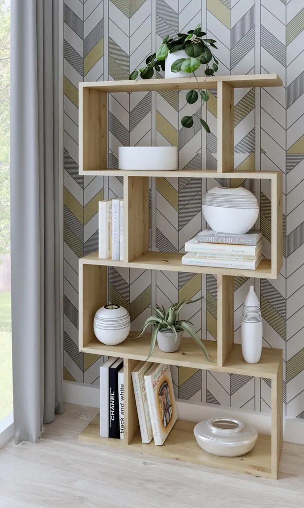 Regał stojący dąb artisan do salonu - Karli 3X