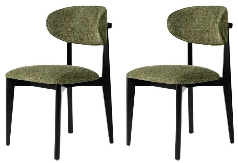 Zestaw krzeseł do jadalni Lionte Green and Black, 2 szt.