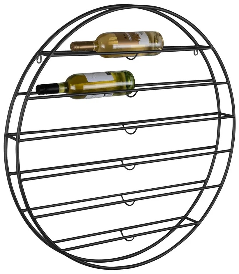 Czarny wiszący metalowy regał na wino liczba butelek 12 80x80x9 cm Redondo – PT LIVING