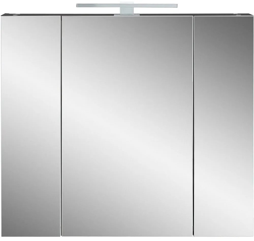 Ciemnoszara szafka łazienkowa z lustrem 76x71 cm – Germania