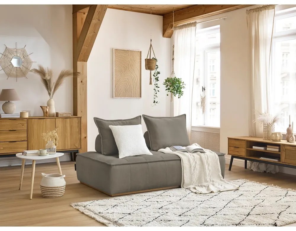 Szarobrązowa sofa z tkaniny szenilowej 175 cm Elisa – Bobochic Paris