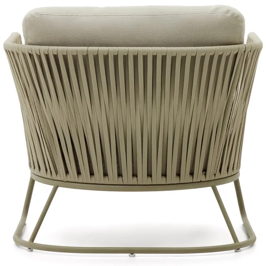 Zielony metalowy fotel ogrodowy Saconca – Kave Home