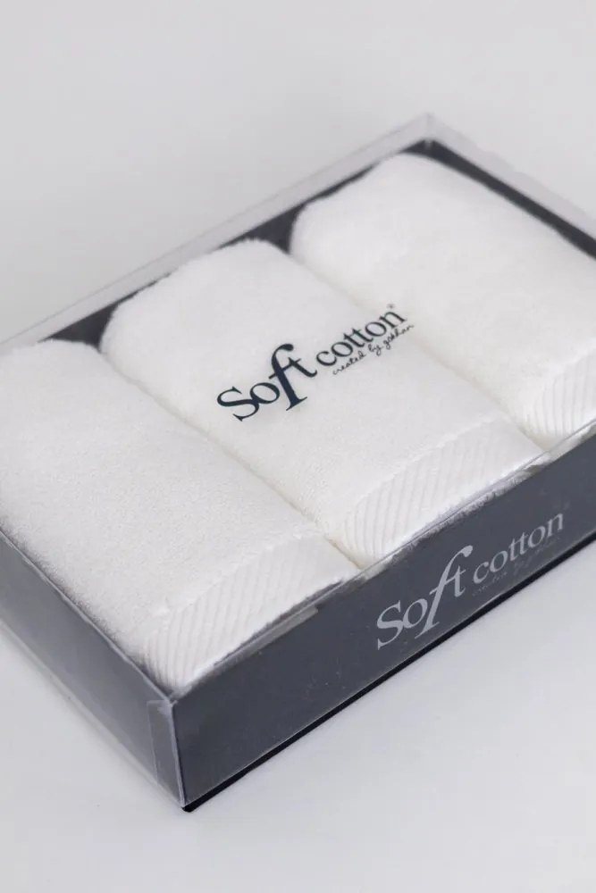 Zestaw podarunkowy małych ręczników MICRO COTTON, 3 szt Śmietankowy