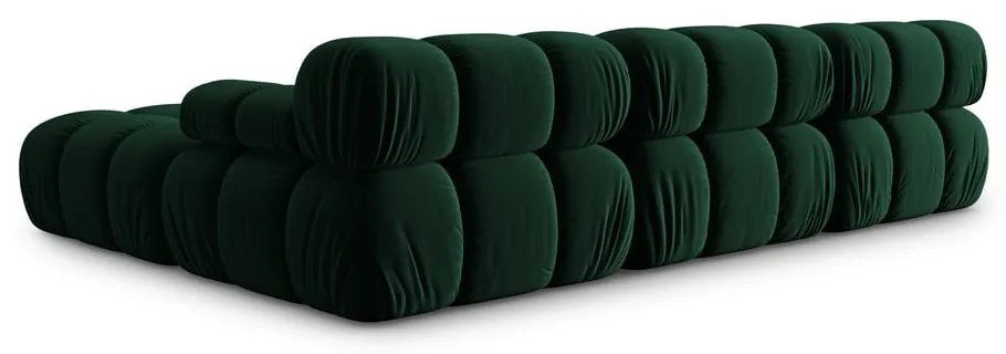 Zielony aksamitny narożnik Bellis – Micadoni Home